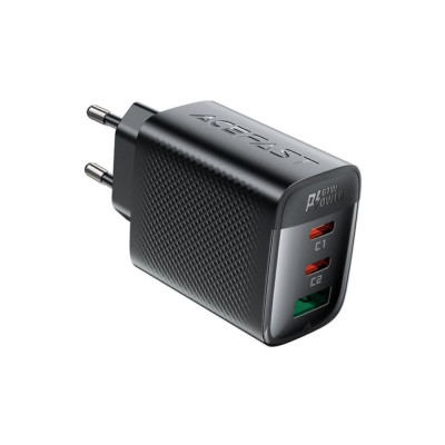 Мережевий зарядний пристрій ACEFAST A108 PD67W GaN (2*USB-C+USB-A) charger Black (6974316284048)