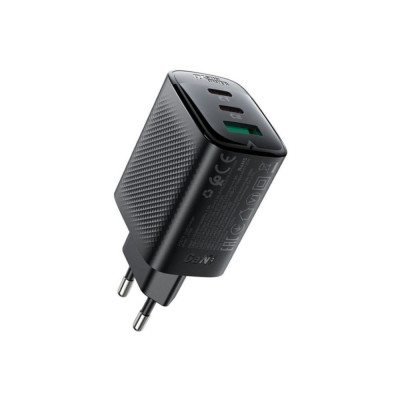 Мережевий зарядний пристрій ACEFAST A108 PD67W GaN (2*USB-C+USB-A) charger Black (6974316284048) Мережевий зарядний пристрій ACEFAST A108 PD67W GaN (2*USB-C+USB-A) charger Black (6974316284048)