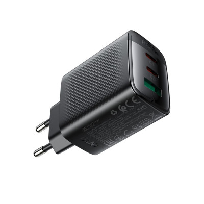 Мережевий зарядний пристрій ACEFAST A108 PD67W GaN (2*USB-C+USB-A) charger Black (6974316284048) Мережевий зарядний пристрій ACEFAST A108 PD67W GaN (2*USB-C+USB-A) charger Black (6974316284048)