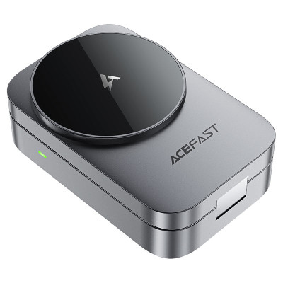 Бездротовий зарядний пристрій ACEFAST E22 Desktop 3-in-1 Wireless Charging holder Metal Gray (6974316284079)