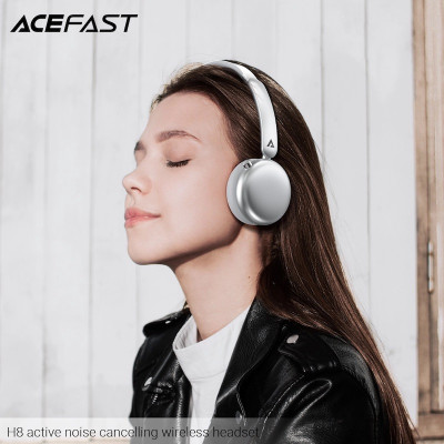 Бездротові накладні навушники ACEFAST H8 active noise cancelling wireless headset Silver (6974316284291) Бездротові накладні навушники ACEFAST H8 active noise cancelling wireless headset Silver (6974316284291)