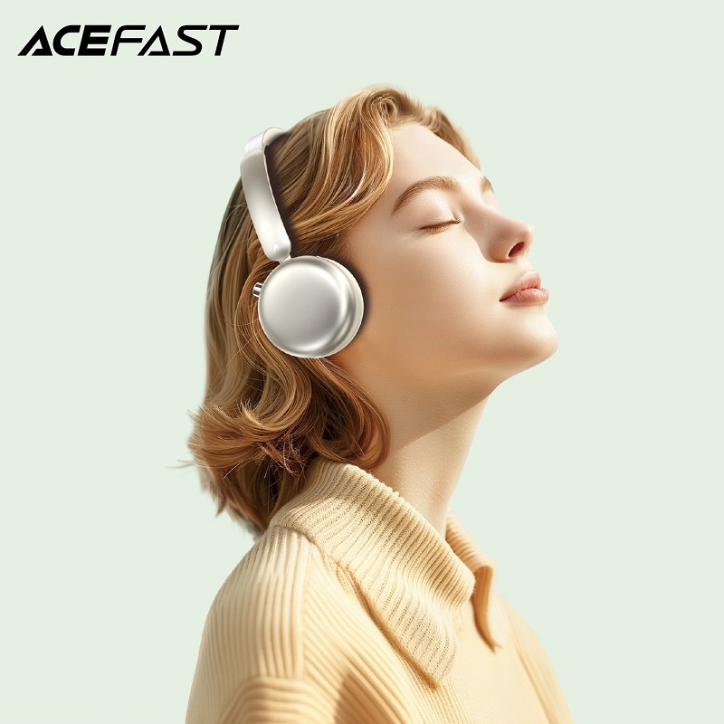 Бездротові накладні навушники ACEFAST H8 active noise cancelling wireless headset Silver (6974316284291)