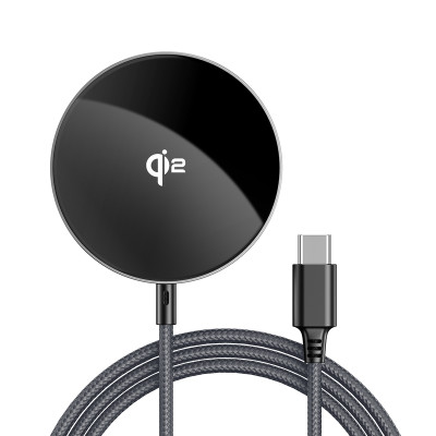 Бездротовий зарядний пристрій ACEFAST E24 QI2 desktop magnetic wireless charger with cable, Metal Gray (6974316284758)