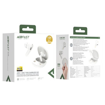 Бездротові навушники ACEFAST W3 active noise cancelling true wireless earbuds Khaki (6974316284802)