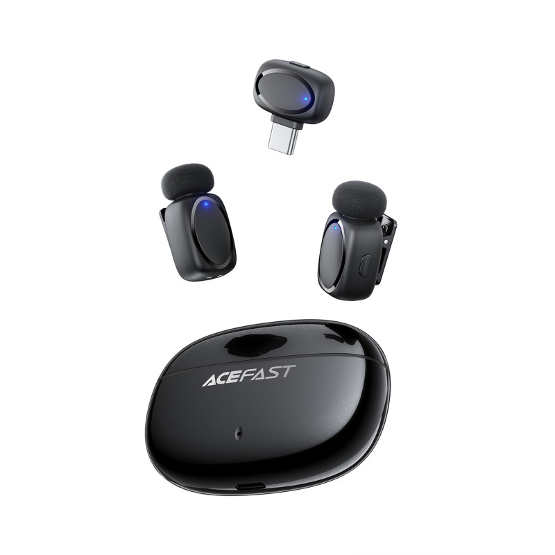 Бездротова мікрофонна система ACEFAST R2 dual-mic (Type-C) Black (6974316284901)