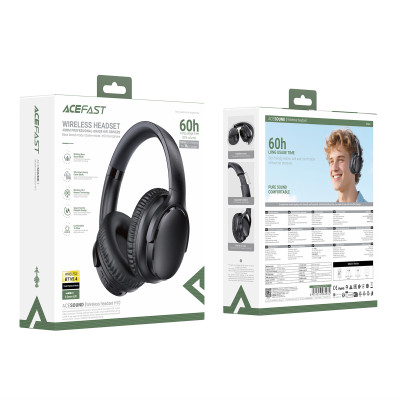 Бездротові накладні навушники ACEFAST H10 wireless headset Black (6974316284932) Бездротові накладні навушники ACEFAST H10 wireless headset Black (6974316284932)