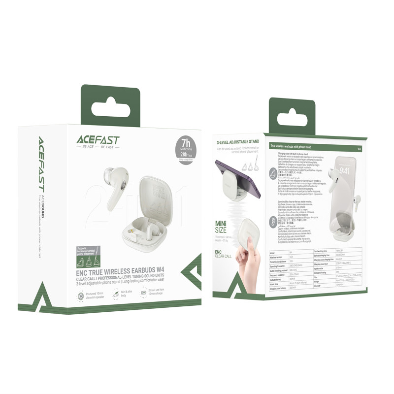 Бездротові навушники TWS ACEFAST W4, IPX4, Khaki (6974316285021)