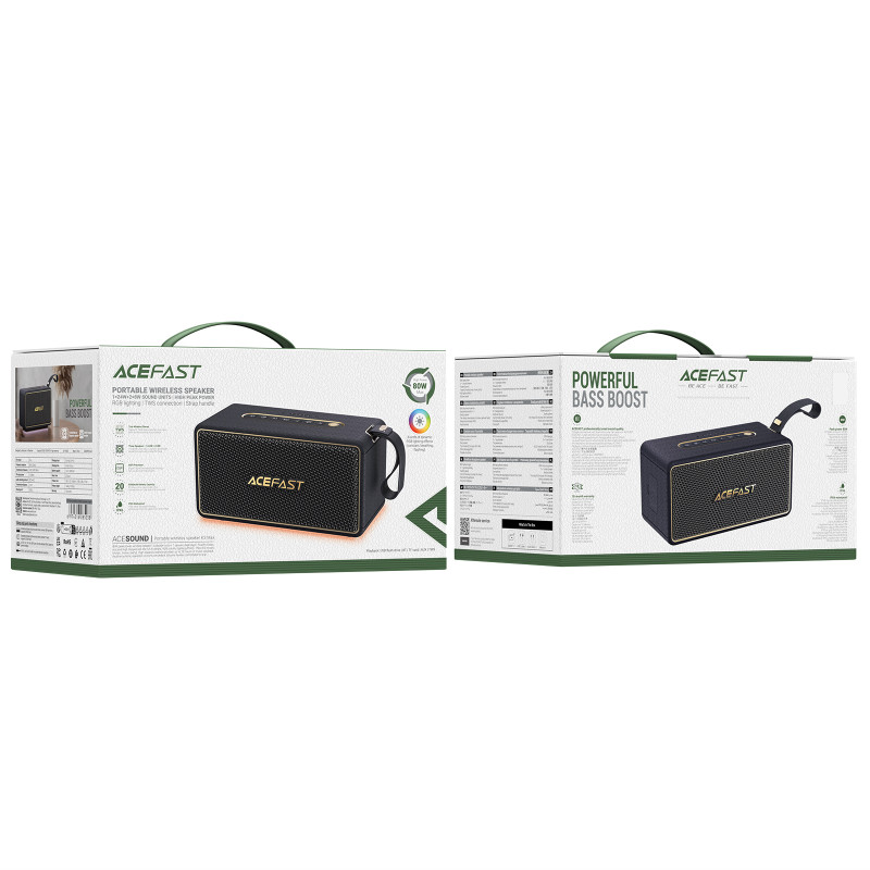 Портативна колонка ACEFAST K3 Max portable wireless speaker Black (6974316285038)