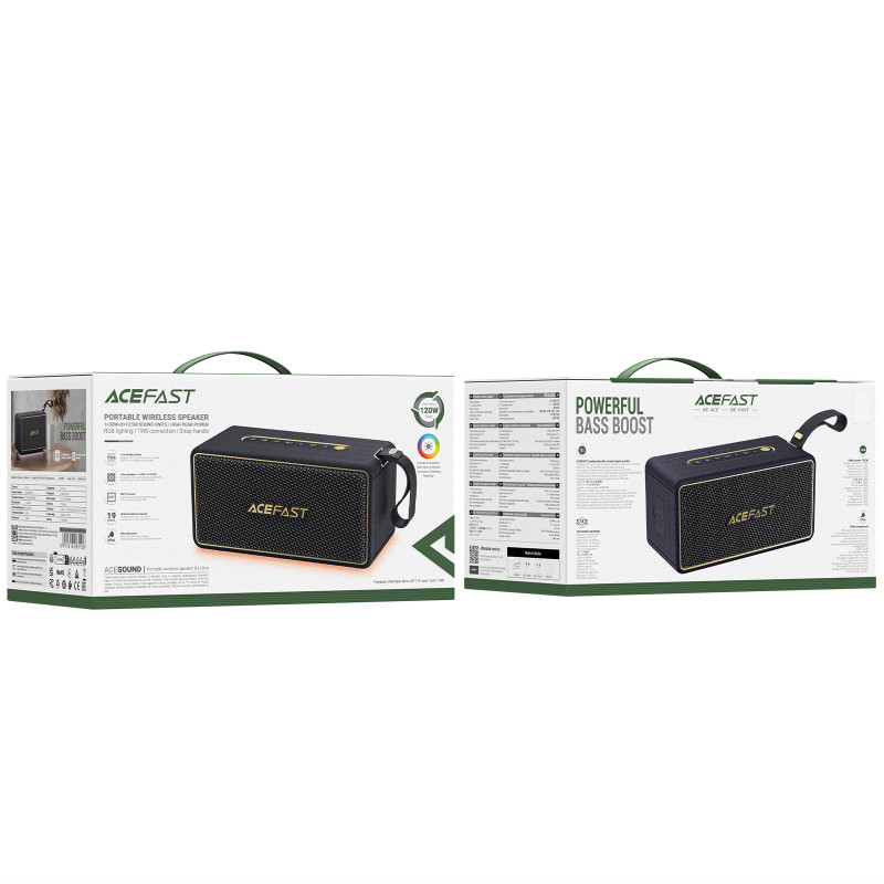 Портативна колонка ACEFAST K3 Ultra portable wireless speaker Black (6974316285106)