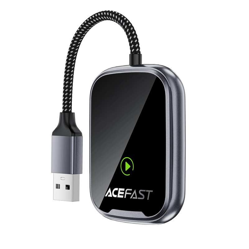 Адаптер ACEFAST QC1 CarPlay wireless adapter for car Metal Gray (6974316285793)