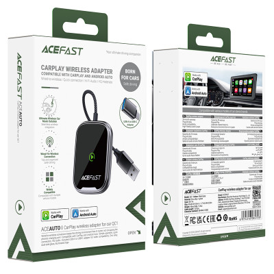 Адаптер ACEFAST QC1 CarPlay wireless adapter for car Metal Gray (6974316285793) Адаптер ACEFAST QC1 CarPlay wireless adapter for car Metal Gray (6974316285793)
