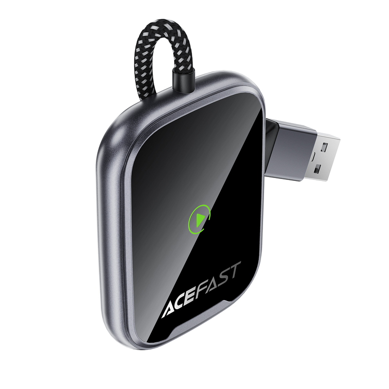 Адаптер ACEFAST QC1 CarPlay wireless adapter for car Metal Gray (6974316285793)