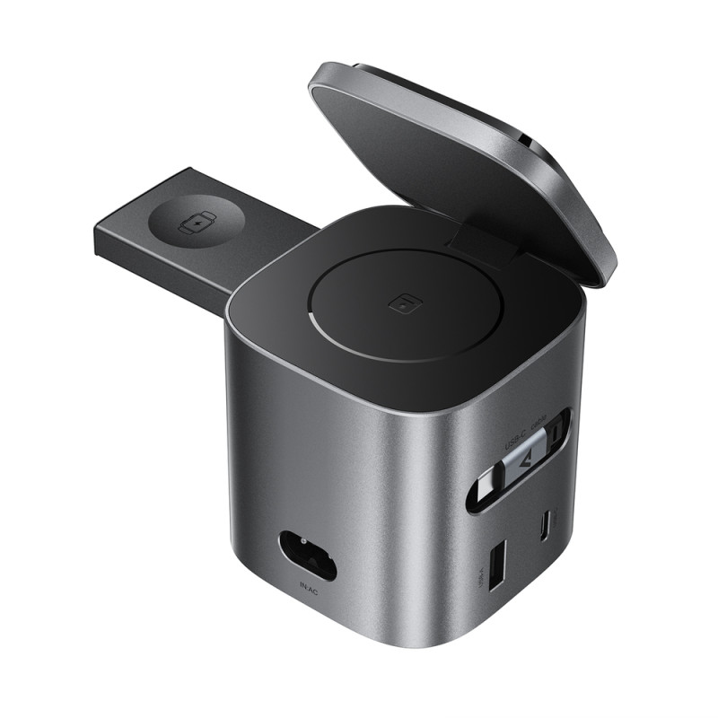 Бездротовий зарядний пристрій ACEFAST Z9 80W 6-in-1 multifunctional GaN desktop charging station Metal Grey (6974316285809)