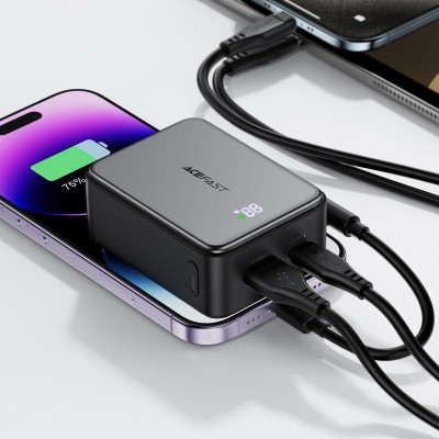 Зовнішній акумулятор ACEFAST M28-10000 22.5W fast charging power bank with cable Black (6974316285984) Зовнішній акумулятор ACEFAST M28-10000 22.5W fast charging power bank with cable Black (6974316285984)