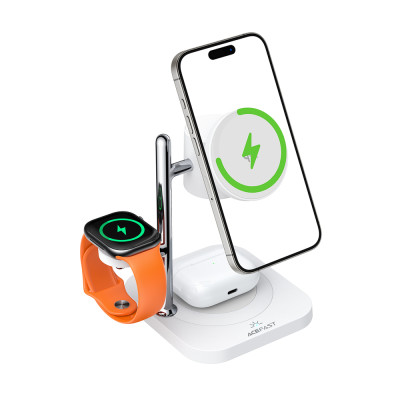 Бездротовий зарядний пристрій ACEFAST E39 desktop 4-in-1 wireless charging holder White (6974316286110) Бездротовий зарядний пристрій ACEFAST E39 desktop 4-in-1 wireless charging holder White (6974316286110)