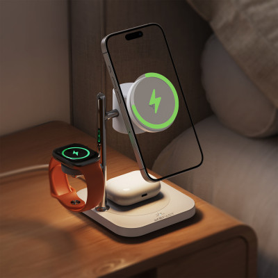 Бездротовий зарядний пристрій ACEFAST E39 desktop 4-in-1 wireless charging holder White (6974316286110) Бездротовий зарядний пристрій ACEFAST E39 desktop 4-in-1 wireless charging holder White (6974316286110)