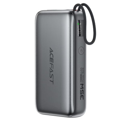 Зовнішній акумулятор ACEFAST M32-10000 PD35W fast charging power bank with telescopic cable metal gray (6974316286394) Зовнішній акумулятор ACEFAST M32-10000 PD35W fast charging power bank with telescopic cable metal gray (6974316286394)