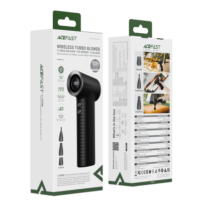 Вентилятор ACEFAST YF4 powerful handheld fan with digital display Black (6974316286677) Вентилятор ACEFAST YF4 powerful handheld fan with digital display Black (6974316286677)