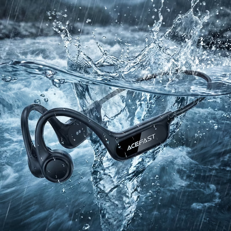 Бездротові спортивні навушники ACEFAST N10 bone conduction BT earphones, IP68, Black (6974316287018 )