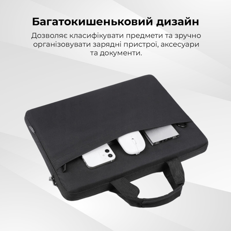 Комплект 3 в 1 (сумка, миша, килимок) WIWU 15.6" Genius Combo Set Black (6976195095845)