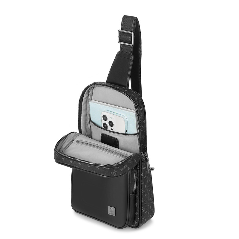 Сумка WIWU Master Fingerprint Lock Crossbody Bag Black (6976195096064)