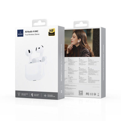 Бездротові навушники TWS WIWU Airbuds 4, ENC+ANC, White (6976975614389) Бездротові навушники TWS WIWU Airbuds 4, ENC+ANC, White (6976975614389)