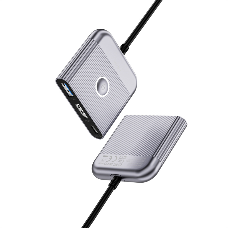 USB-Hub WIWU Traveling 3in1 USB C hub Wi-HB002 Gray (6976975616437)