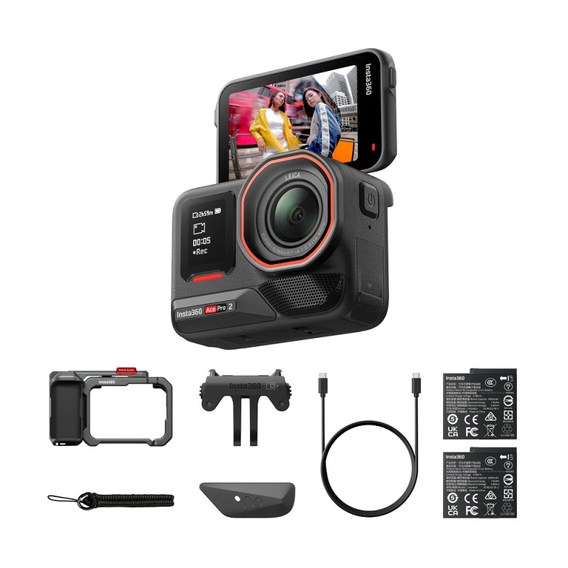 Екшн-камера Insta360 Ace Pro 2 Dual Battery Xplorer Bundle / Dark Gray (6977644763636)