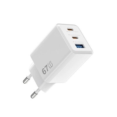Мережевий зарядний пристрій WIWU Cube 67W 2C+A GaN Fast Charger Wi-G026 EU White (6977703656800)