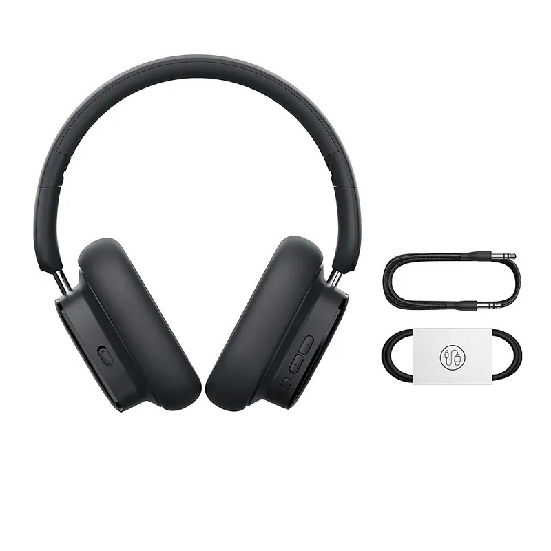Бездротові накладні навушники Baseus Bowie H1i Noise-Cancellation Wireless Headphones Cluster Black (A00050402113-00)