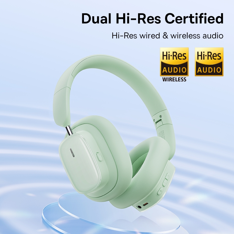 Бездротові накладні навушники Baseus Bowie H1i Noise-Cancellation Wireless Headphones Natural Green (A00050402633-00)