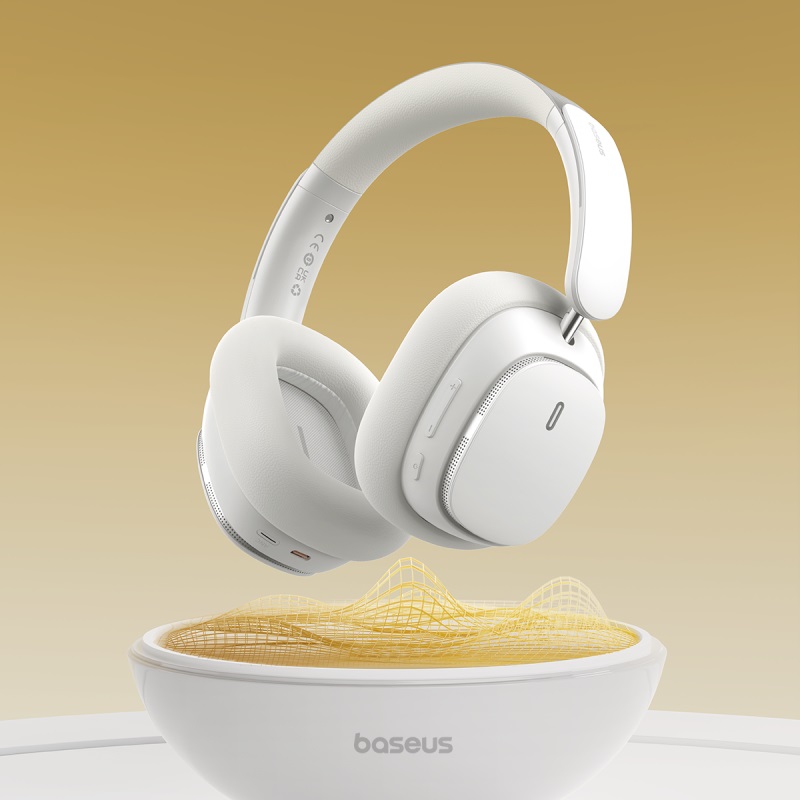 Бездротові накладні навушники Baseus Bowie H1 Pro Noise-Cancellation Wireless Headphones Moon White (A00050601213-00)