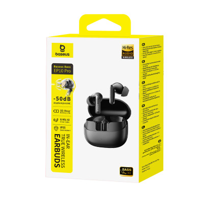Бездротові навушники TWS Baseus Bass EP10 Pro In-Ear True Wireless Earbuds Cosmic Black (A0010508)