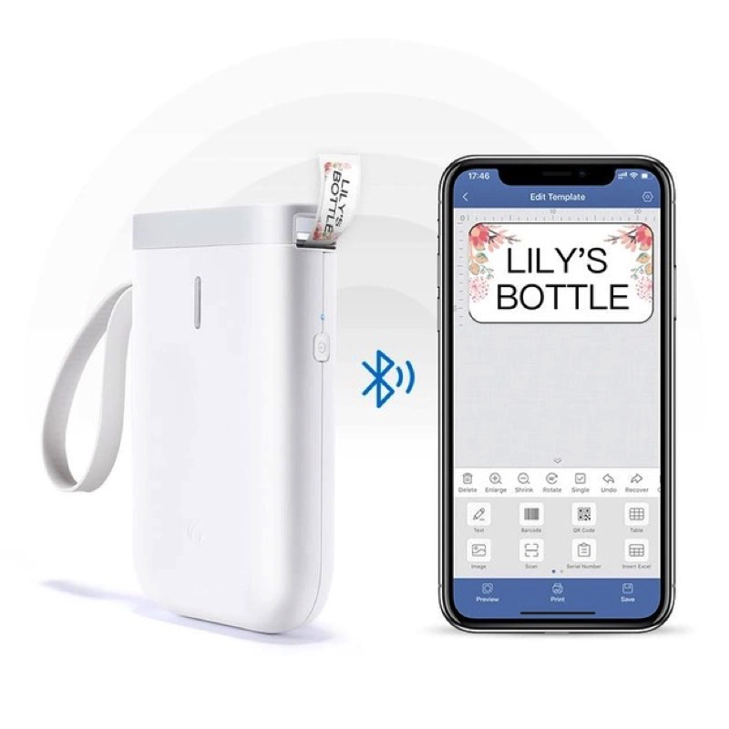 Термопринтер для друку наклейок NIIMBOT D11 White (A1B88128605) (A1B88128605)