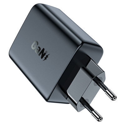 Мережевий зарядний пристрій ACEFAST A29 PD50W GaN (USB-C+USB-C) dual port charger Black (6974316281443)