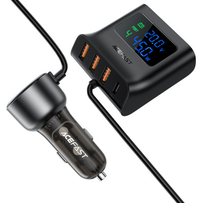 Автомобільний зарядний пристрій ACEFAST B11 138W Car Charger Splitter with Digital Display Black (6974316282488) Автомобільний зарядний пристрій ACEFAST B11 138W Car Charger Splitter with Digital Display Black (6974316282488)