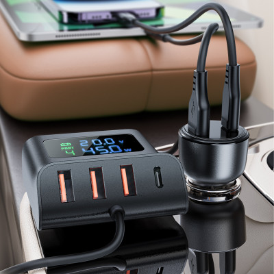 Автомобільний зарядний пристрій ACEFAST B11 138W Car Charger Splitter with Digital Display Black (6974316282488) Автомобільний зарядний пристрій ACEFAST B11 138W Car Charger Splitter with Digital Display Black (6974316282488)