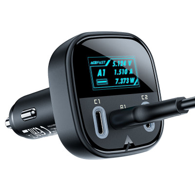 Автомобільний зарядний пристрій ACEFAST B5 101W (2C+A) metal car charger with OLED smart display (6974316281436) Автомобільний зарядний пристрій ACEFAST B5 101W (2C+A) metal car charger with OLED smart display (6974316281436)