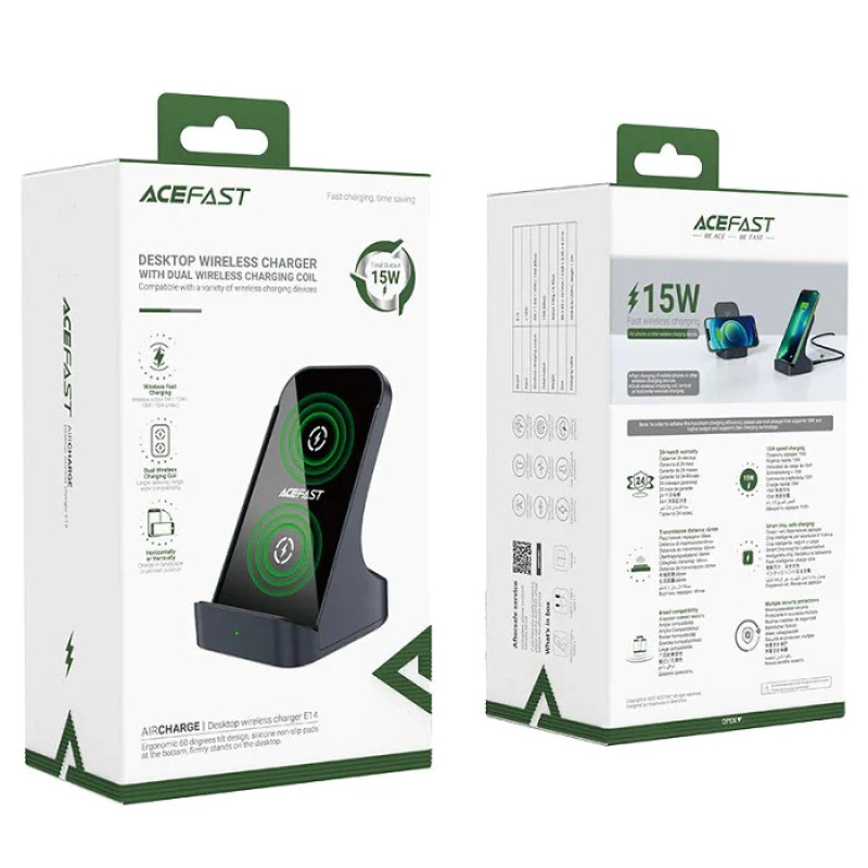 Бездротовий зарядний пристрій ACEFAST E14 desktop wireless charger (6974316281900)