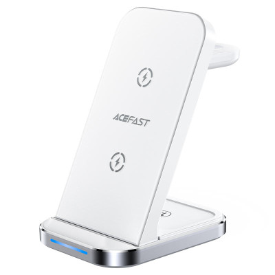 Бездротовий мультизарядний пристрій ACEFAST E15 desktop 3-in-1 wireless charging stand White (6974316281986)