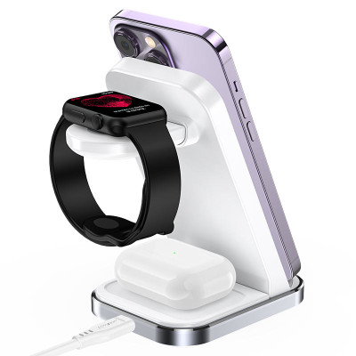 Бездротовий мультизарядний пристрій ACEFAST E15 desktop 3-in-1 wireless charging stand White (6974316281986) Бездротовий мультизарядний пристрій ACEFAST E15 desktop 3-in-1 wireless charging stand White (6974316281986)