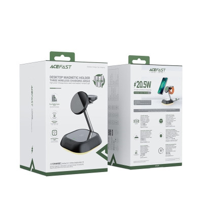 Бездротовий мультизарядний пристрій ACEFAST E16 desktop 3-in-1 wireless charging holder Black (6974316281917) Бездротовий мультизарядний пристрій ACEFAST E16 desktop 3-in-1 wireless charging holder Black (6974316281917)
