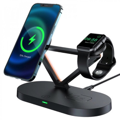 Бездротовий зарядний пристрій ACEFAST E9 desktop 3-in-1 wireless charging holder Black (AFE9) Бездротовий зарядний пристрій ACEFAST E9 desktop 3-in-1 wireless charging holder Black (AFE9)