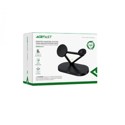 Бездротовий зарядний пристрій ACEFAST E9 desktop 3-in-1 wireless charging holder Black (AFE9) Бездротовий зарядний пристрій ACEFAST E9 desktop 3-in-1 wireless charging holder Black (AFE9)