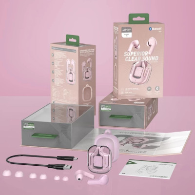 Бездротові навушники ACEFAST T6 True wireless stereo headset Pink Lotus (6974316281566)