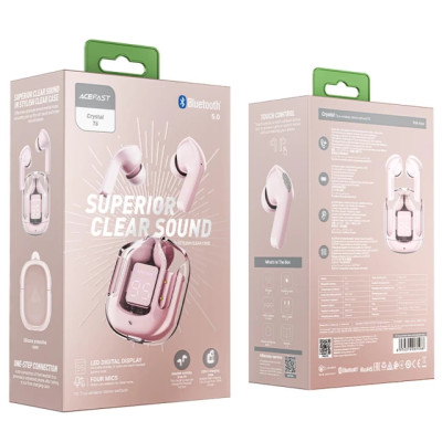 Бездротові навушники ACEFAST T6 True wireless stereo headset Pink Lotus (6974316281566)
