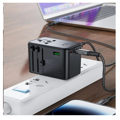 УЗП ACEFAST Z1 PD75W GaN (3*USB-C+2*USB-A) multifunctional charging adapter Black (6974316282495)