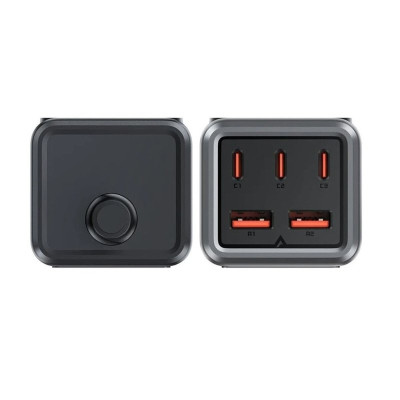 Мережевий зарядний пристрій ACEFAST Z2 PD75W GaN (3*USB-C+2*USB-A) desktop charging adapter 1,5m Black (AFZ2) Мережевий зарядний пристрій ACEFAST Z2 PD75W GaN (3*USB-C+2*USB-A) desktop charging adapter 1,5m Black (AFZ2)