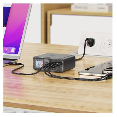 Мережевий зарядний пристрій ACEFAST Z4 PD218W GaN (3*USB-C+USB-A) desktop charging adapter,space Gray (6974316282587)