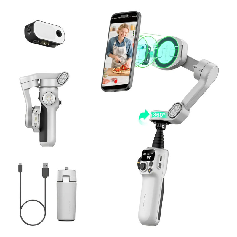 Триосьовий стабілізатор AOCHUAN Professional Gimbal Stabilizer for Smartphone SMART P2 White (AOCHUAN-SMARTP2-W)